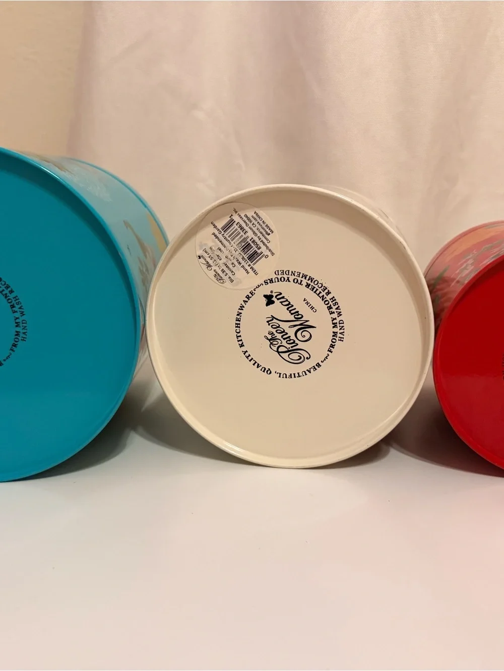 Set of 3 Pioneer Woman Metal Canisters with Lids Floral Meadow Original Labels